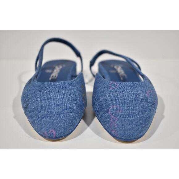 Chanel 22P Mademoiselle Coco Sling Light Blue Denim Slingback Ballet Flat 39 - Picture 7 of 11